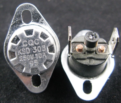 Термовыключатель 95 С (KSD303 250V 10A) Картинка термовыключатель 95 с (ksd303 250v 10a)