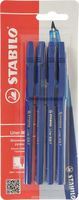 Картинка Ручка шариковая STABILO Liner 808 синий, 4 шт